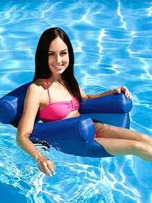 Foldable Floating Water Hammock Inflatable Lounge Chair, Inflatable Pool Mat, Floating Lounge Bed, Swimming Air Mattress, Pool Accessories, Beach Essential - Multicolor - View 4