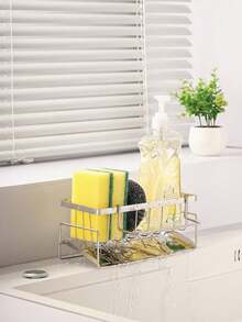 1pcDrain Rack, Sink Organizer, Automatic Drain Tray, Kitchen Storage, Kitchen, Storage, Kitchen Storage, Water Cutter Rack, Suitable For Kitchen Sink Storage And Bathroom Sink Storage. Practical Kitchenware, Space-Saving. - Multicolor - View 5