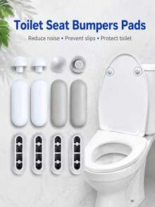 6-12 pezzi Paracolpi per sedile del WC, tamponi in gomma morbida per sedile del WC, guarnizioni di ricambio e cuscinetti per coperchio del WC, accessori per il bagno - Multicolore - Visualizzare 3