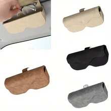 Magnetic Suede Car Fashion Glasses Holder, Sun Visor Glasses Storage Case, Universal Vehicle Eyeglasses Protective Box Car Interior Accessory - A - View 1