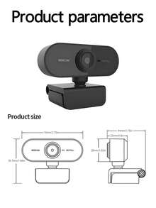 高品質 ABS 塑料網路攝影機，提供小尺寸 1080P 與大尺寸 2K 解析度，支援自動對焦與即插即用 USB 連接，適用於視訊通話、直播、遠端工作、居家辦公，電腦配件 - 彩色 - 查看 6