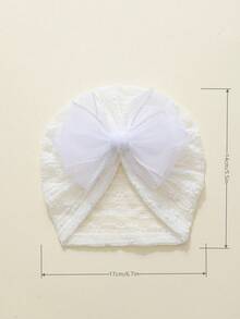 Multi-Pack Multicolor Baby Beanie Hats With Silver Trim Bow Design Soft Elastic Breathable All Season Suitable For Gifts And Photography - Multicolor - View 2