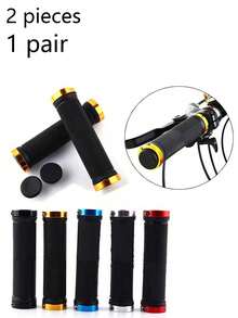1/2 Pair Bicycle Handlebar Grips, Dual Lock Bicycle Handlebars, Suitable For Small Wheel Bikes, Mountain Bikes, Beach Cruisers, Scooters, Folding Bikes, Soft Non-Slip Rubber Grip Comfortable - Multicolor - View 1