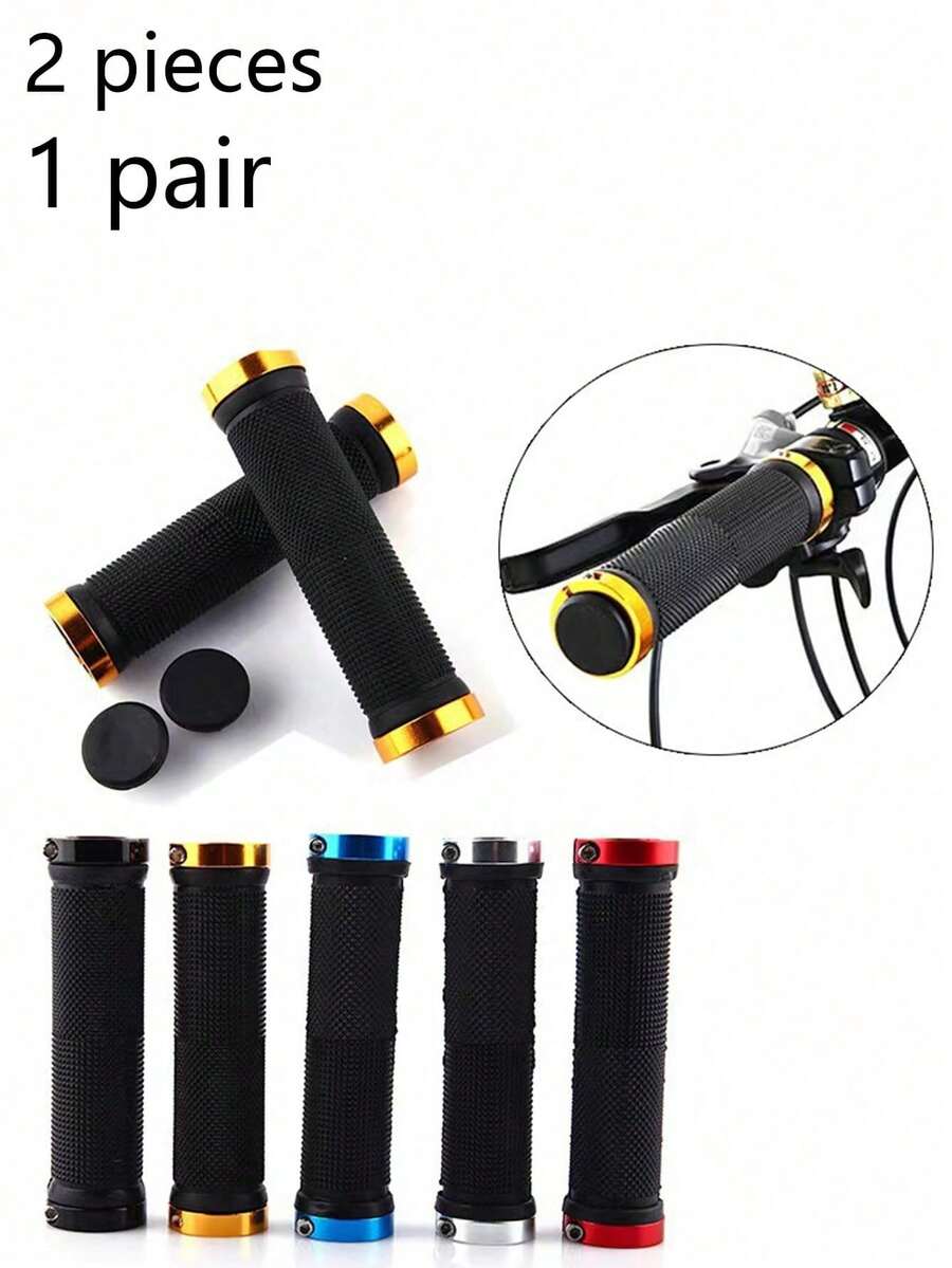 1/2 Pair Bicycle Handlebar Grips, Dual Lock Bicycle Handlebars, Suitable For Small Wheel Bikes, Mountain Bikes, Beach Cruisers, Scooters, Folding Bikes, Soft Non-Slip Rubber Grip Comfortable - Multicolor - View 1