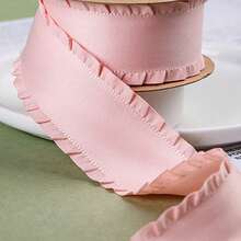 Ruffle Satin Ribbon, Thick Ruffled Woven Tape, DIY Bow Hair Accessories, High Density Wavy Edge Ribbon - Multicolor - View 17