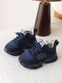 1 Pair New Spring Soft Sole Kids' Sports Shoes, Lightweight Non-Slip Running Shoes For Boys And Girls - Blue - View 3