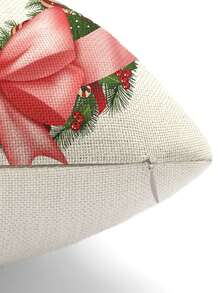 1/4pcs Linen Printed Square Pillow Case, Christmas Cartoon Character Pattern Pillow Case (Pillow Insert Not Included), Skin-Friendly Material, Bedding, Suitable For Daily Living Room, Bedroom, Sofa, Car, All-Season Pillow Case, Holiday Gift - Multicolor - View 3