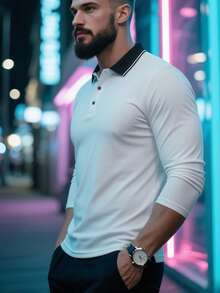 3pcs Men's Autumn Running Fitness Golf Sports Casual Long Sleeve Polo Shirts - Multicolor - View 4
