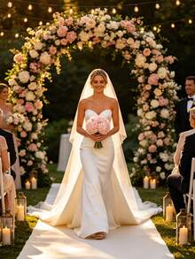 1pc Artificial Hydrangea Stem With Leaves, Real Touch Artificial Hydrangea, Suitable For Wedding, Home, Garden, Bedroom, Tabletop, Party, Birthday, Wall Decor, Autumn Decor, Wreath, Bouquet, Outdoor Garden Decor, Artificial Flower, Pink Flower - Multicolor - View 2