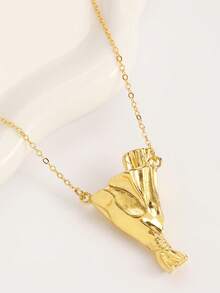 1pc New Versatile Design Bouquet Necklace, Can Be Worn With Flowers, Exquisite Highly Attractive Creative Fashion Niche Unique Design, Jewelry Women's Accessory, Suitable For Daily Wear (Necklace Only, No Flowers) - Yellow Gold - View 8