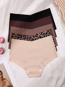 5pcs Women's Multi-Color Sexy Seamless Comfortable Triangle Panties Suitable For Sports And Yoga - Multicolor - View 3