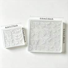 1pc Large Square Set, Iridescent Butterfly Wings Silicone Mold, 3D Butterfly Embossed Nail Art Template, Multi-Size Hollow Butterfly Wing Pattern With Rich Design, Fill With Aurora Gel For Easy Demolding And Shiny Luster, Suitable For Date, Travel, Makeup, Nail Art Creation, Store Visit, Short Video, Hand Atmosphere Styling, Daily Outfit Matching - Multicolor - View 6