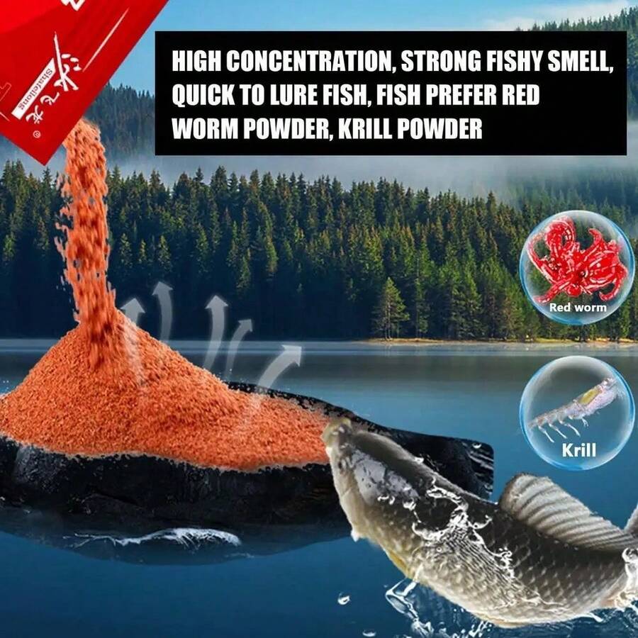Bait Powder For Fishing Fish Scent Red Worm Powder Natural Powder Highly Concentrated Fishing Attractants For Freshwater - 1 - View 1