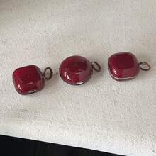 钥匙扣挂绳简约优雅透明纯色酒红色耳机保护套，带挂环，兼容华为FreeBuds 2/7i/5i、三星Galaxy Buds 2/Pro 4，简约可爱的耳机保护套 - 酒紅色 - 查看 3
