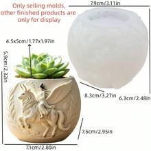 SUPWANPENG 1pc Resin Silicone Mold, Vintage Fairy Relief Design DIY Handmade Casting Silicone Mold, Can Make Flower Pots, Pen Holders, Candle Holders, Key Storage Boxes, Compatible With Resin, Gypsum, Clay, Concrete, Cement Materials, Create Desktop Succulent Plant Decor, Suitable For Home Decoration, Valentine's Day, Mother's Day, Father's Day, Christmas Handmade Creative Gift Mold - No BD0665 Mold - View 9
