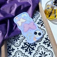 1pc Colorful Gradient Cute Butterfly Star Pink Purple Blue Girls, Macaron Color Fresh Wave Shape Cream Style, Suitable For Android/GALAXY/A/S/14/15/16/17/36/25/26/57/55/56/FE/ULTRA/NOTE/13/POCO/X/Transsion/HOT/SPARK/POP/SMART/40/50/60/RENO/C/Honor/LITE/X9C/E/G/V/Phone Case - Multicolor - View 5