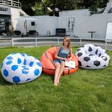 10pcs Football-Shaped Inflatable Bean Bag Sofa, Multi-Functional Home & Camping Inflatable Chair With Air Pump, Portable Slouchy Inflatable Sofa, Home Living Room Balcony Leisure Seat, Outdoor Garden Deck Poolside Lightweight Lounge Chair - Bean Bag Chair - View 4