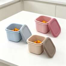 1pc Silicone Baby Food Storage Container, 120ml/4oz Capacity With Lid, Easter Thanksgiving Christmas Gift - Multicolor - View 4