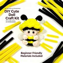 1 Set Premium Handmade Fuzzy Bee Craft Kit, Suitable For Beginners And Adults DIY Kit, Includes Step-By-Step Tutorial, Handmade Mythical Creature Craft Set, Plush Doll Fuzzy Wire, DIY Cute Fun Home Decor, Birthday Ornament - Unfinished - Little Bee - View 10