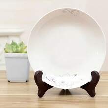 1pc Foldable White Plastic Plate Stand, Integrated Base For Stable Support, Fits Ceramic Plates, Decorative Plates, Pu-Erh Tea Cakes, Craft Photo Frames, Tea Bowls, Storage And Display Dual Use, Lightweight And Easy To Store, Universal Desktop Display Decoration Stand - Multicolor - View 8