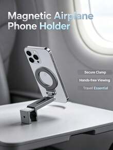 飛機磁吸手機支架，便攜式可折疊手機掛鉤，通用免手持飛機手機架，便攜必備飛機手機支架，適用多款手機型號，適合旅行、居家、辦公 - 多色 - 查看 3