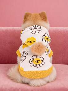1PC 2026 New Pet Clothes Small Dog Puppy Cat Cute Casual Top Windproof Cold-Proof Cartoon Lion Jacket - Multicolor - View 1