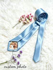 Personalized Photo Tie Patch, Customized Commemorative Tie Sticker, Wedding Tie Decoration, Gift For Dad, Grandpa, Groom's Father, Valentine's Day - Multicolor - View 12