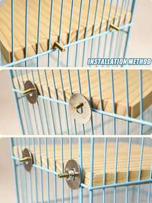 1pc Random Color Wooden Fan-Shaped Bird Cage Platform, Bird Toy, Hamster Jump Board, Parrot Perch, Resting Platform, Suitable For Parrots, Hamsters, Jerboas And Long-Tailed Rats, Bird Cage Accessories, Bird Toys, Bird House, Autumn Decoration - View 5