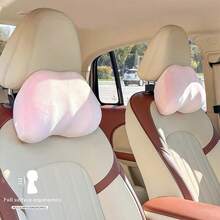 1pc Car Headrest Pillow, Memory Foam Lumbar Support Cushion For Car Seat, Neck Pillow And Back Support For Driving - A - View 3