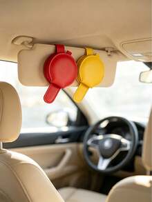 1pc Multifunctional Car Sun Visor Glasses Clip, Integrated Card & Receipt Storage Bracket, Practical Auto Interior Hanging Rack, Vehicle Visor Storage Caddy For Driver Daily Small Item Arrangement & Car Interior Tidying Accessories - Multicolor - View 11