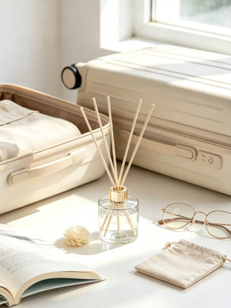 2/1pc Minimalist Aromatherapy Diffuser Base, Essential Oil Diffuser, Car Air Freshener, Car Decoration Accessory, Customizable Scent, Includes 10 Replacement Fragrance Sticks, Suitable For Car, Office, Kitchen And Indoor Aromatherapy Use - B - View 1