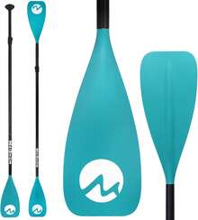 SUP Paddle Board Paddle - Adjustable Paddleboard Paddle Oar 4-Piece Floating Aluminum SUP Kayak Paddle - E: Lake Blue - View 1