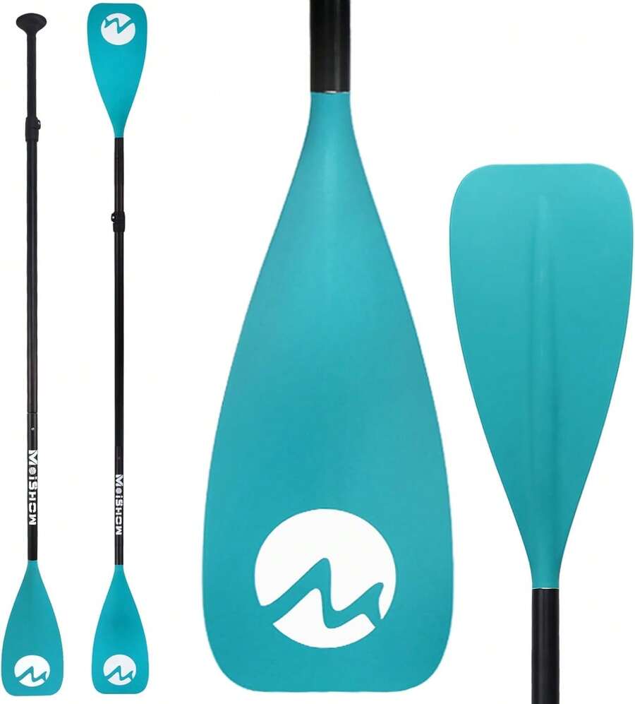 SUP Paddle Board Paddle - Adjustable Paddleboard Paddle Oar 4-Piece Floating Aluminum SUP Kayak Paddle - E: Lake Blue - View 1