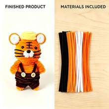 1 Set Premium Handmade Tiger Chenille Stem Kit, Suitable For Beginners And Adults DIY Kit, With Step-By-Step Tutorial, Handmade Mythical Creature Craft Kit, Plush Doll Chenille Wire, DIY Cute Fun Home Decor, Birthday Ornament - Not Finished - Little Tiger - View 8