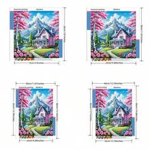 DIY 5D Diamond Painting Kit - Full Drill Round Diamonds, House Pattern, Home Decor Acrylic Craft Set, Frameless Gift Creative Diamond Painting Set - No Frame - View 7