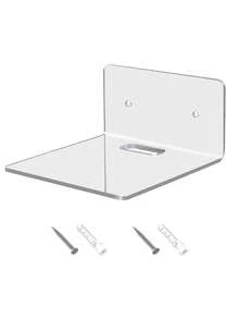 1/2/3/4pcs Small Acrylic Wall Hanging Shelf, Wall Mounted Plant Display Rack, Bedroom Adhesive Storage Shelf, Photo & Toy Transparent Display Stand, Clear Acrylic Floating Wall Shelf, Mini Transparent Display Rack, Small Floating Storage Shelf - Multicolor - View 11