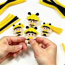 1 Set Premium Handmade Fuzzy Bee Craft Kit, Suitable For Beginners And Adults DIY Kit, Includes Step-By-Step Tutorial, Handmade Mythical Creature Craft Set, Plush Doll Fuzzy Wire, DIY Cute Fun Home Decor, Birthday Ornament - Unfinished - Little Bee - View 7