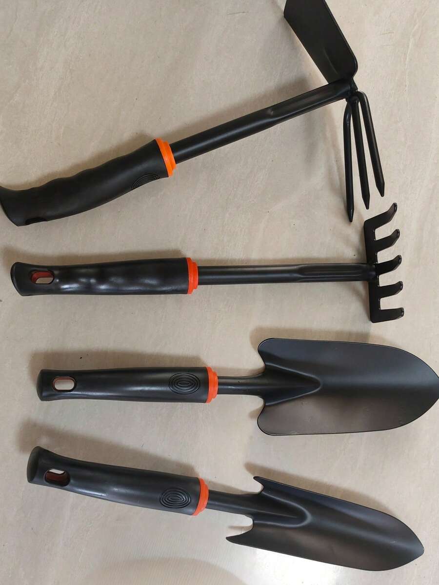 4件組園藝工具組，家用種植、鬆土、鏟子、耙子、盆栽植物、蔬菜園藝、移栽小鏟 - 園藝工具四件套 - 查看 1