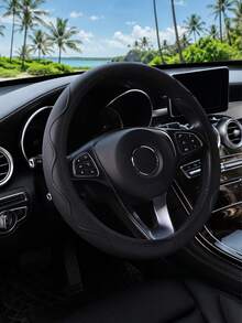 1件裝壓紋PU汽車方向盤套，透氣穿孔汽車方向盤套，通用防滑PU方向盤保護套，適用於大多數車輛的汽車內飾配件 - A - 查看 11