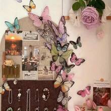 36pcs Watercolor Style 3D PVC Butterfly Set, Bright Color Realistic Wings, Easy To Stick And Hang, Suitable For Wedding, Celebration Backdrop, Wall Decor, Photo Booth Atmosphere Decoration, Layered Effect - Multicolor - View 2