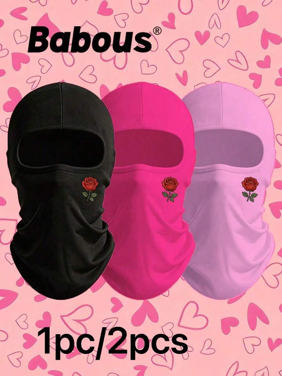 Babous 1PC/2PCS Printed Balaclava Hat Unisex, Cycling Inner Hat, Multi-Functional Face Mask, Unisex Balaclava Mask, Multi-Purpose Neck Gaiter, Full Face Protection Mask - Multicolor - View 1