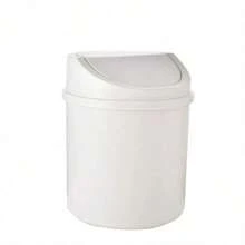 Mini Papelera de Escritorio de Plástico con Tapa Giratoria, 3 Colores Disponibles, Perfecta para Oficina en Casa, Cocina, Dormitorio, Tocador, Almacenamiento de Escritorio, Papelera Compacta, Contenedor de Basura Pequeño, Organizador de Basura Giratorio - Papeleras de los dormitorios - Ver 13