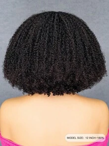 ISEE Hair Afro Curly Invisi Draw-Strings 360 Lace Frontal Glueless Wig Wear And Go Bleached Knots Natural Color 14-26 Inch 180% Density Natural Scalp Look Pre-Plucked Hairline Invisible Lace Seamless Blend For Women - SNatural - View 5