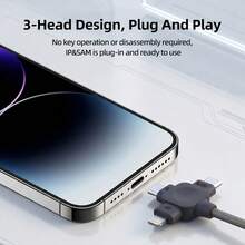 Câble de réparation DFU 3-en-1 OSS TEAM W237 compatible avec Apple 8-16 Auto DFU, câble d'ingénierie de flashage en mode minage de charbon, câble de données de réparation de téléphone plug and play - Gris - Voir 5