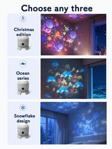 LED Dynamic Projection Light, Creative Ocean, Snowflake, Snowman Projection Night Light, Suitable For Room, Living Room, Party, Holiday, Birthday Decoration Gift Atmosphere Projection Light - Projector Lamp - View 7