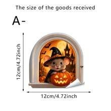 1/5pcs Halloween Cute Mouse Hole Wall Sticker, Cute Animal Pattern, Waterproof PVC Self-Adhesive, Suitable For Living Room - Bedroom - Kitchen - Entrance - Wall Corner Decoration, Halloween Decoration - Mouse Hole Sticker - View 14