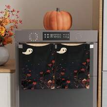 2/4/48pcs Halloween Series Moonlit Flower Field Little Ghost Pattern Printed Kitchen Towels - Ultra Soft, Highly Absorbent Polyester Tablecloths And Hand Towels, Perfect For Holiday Decor, Kitchen Decor, Party Decor. - Multicolor - View 10