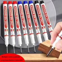 5-15pcs Long Tip Markers - Waterproof, No Bleeding, Suitable For Woodworking, Construction, DIY Crafts - Medium Tip, Applicable To Wood, Plastic, Glass, Metal, Faux Leather, Construction Tools And Other Surfaces, Fashionable Pen Design Waterproof Ink, Woodworking Tools - Long-tip Marker - View 1