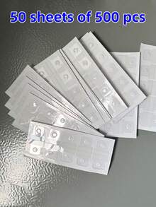 100/200/500/1000 Pcs Self-Adhesive Binder Hanging Tab Stickers With Round Hole - Loose-Leaf Storage Tags For DIY Notebook, Journal, And Photo Card Paper Organization, Binder Tabs,Back To Cshool - Clear - View 13