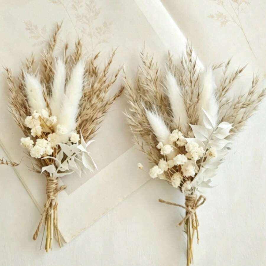 5件裝奶油白小花束,人造乾燥花束,波希米亞風商業花藝用品,適用於婚禮迎賓區、婚禮裝飾花瓶填充、禮品裝飾、派對胸花、居家與辦公室點綴、花園、卡片製作 - 多色1 - 查看 1